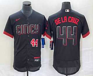 Men%27s Cincinnati Reds #44 Elly De La Cruz Number Black 2023 City Connect Flex Base Stitched Baseball Jersey4->cincinnati reds->MLB Jersey